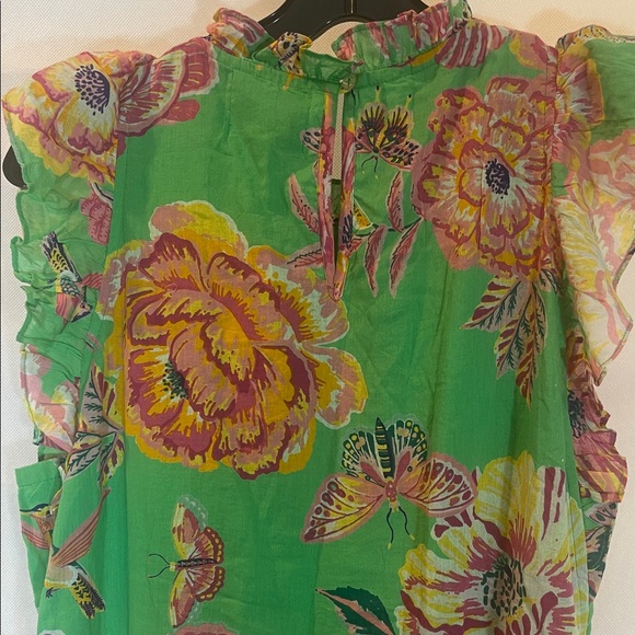 BANKANAN . NY . JAIPUR , Size LARGE , Green Floral Island Maxi Dress - Picture 12 of 17